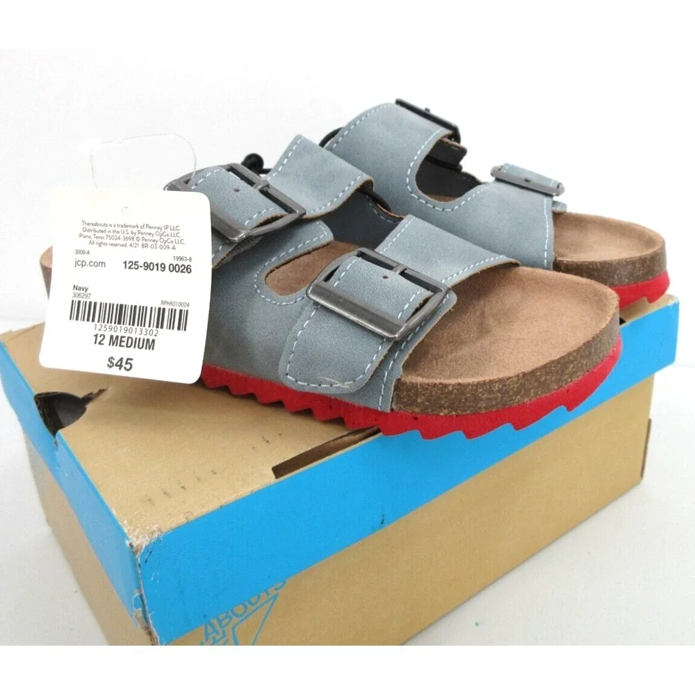 LITTLE BOY'S / GIRL'S SIZE‎ 12 THEREABOUTS NOYO FOOTBED SANDALS Blue Slides